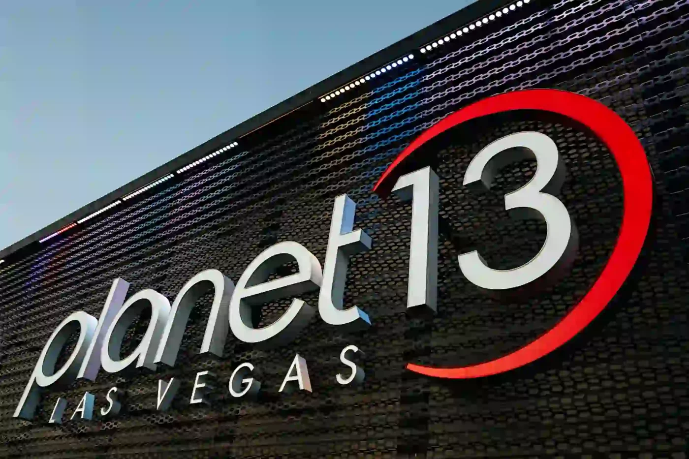 Las Vegas Dispensary Sign Planet 13 on building