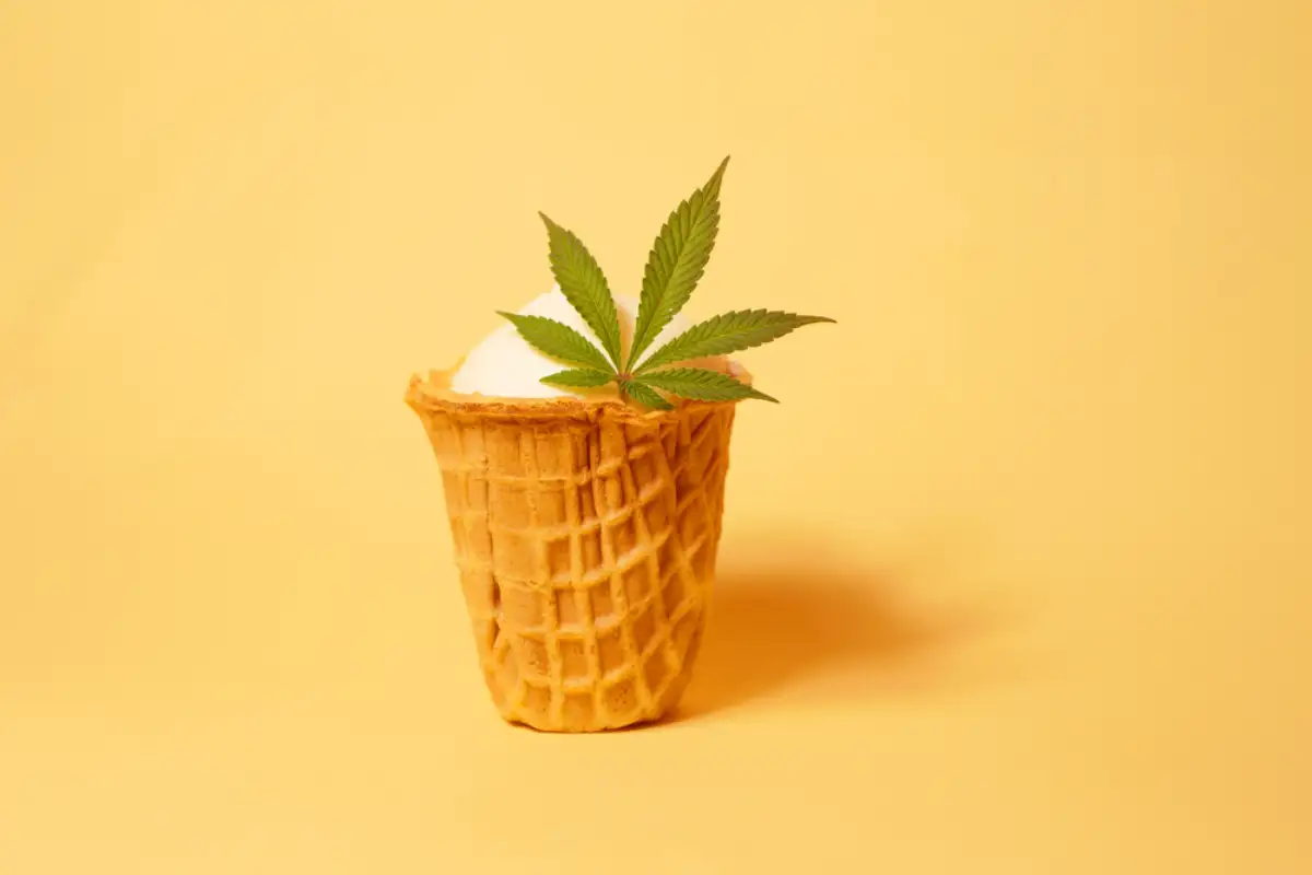 Ice cream with cannabis flower