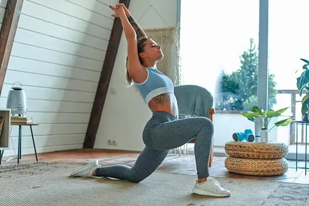 Woman doing gym at home