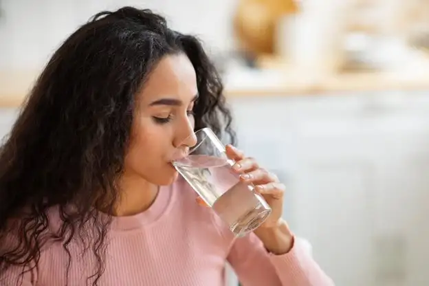 Woman drinking water